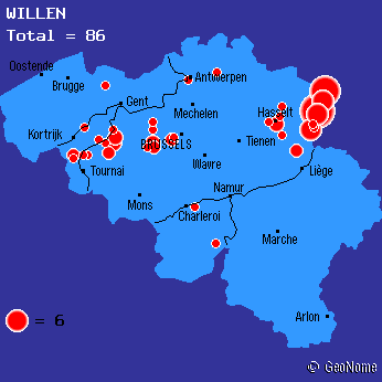 vespreiding volgens Geonome